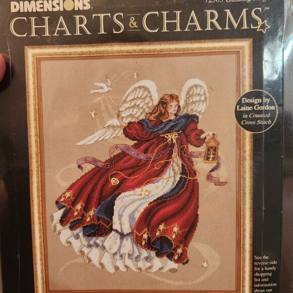 Dimensions Guiding Angel #72303 Charts And Charms Cross Stitch 1996 - Picture 2 of 5
